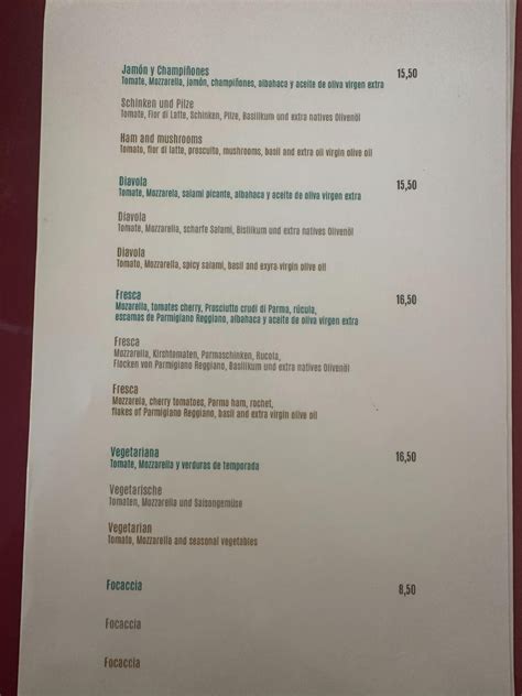 palmanova village menu.